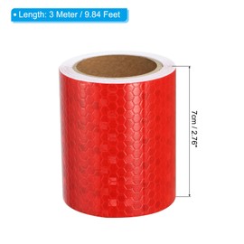 PATIKIL PATIKIL Reflective Tape, 1 Roll 3 Inch x 10 Ft Waterproof Self Adhesive High Visibility Caution Warning Safety Tape Reflector for Trucks Trailers Cars, Red
