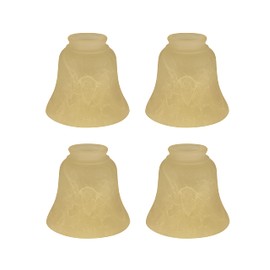 Aspen Creative 23109-4 Transitional Style Bell Shaped Antique Shade, 2-1/8" Fitter Size, 4-1/4" high x 4-5/8" Diameter, 4 Pack Replacement Glass