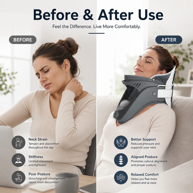 Adjustable Neck Support Collar for Adult Comfort – Open-Frame Design