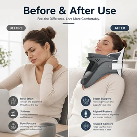 Adjustable Neck Support Collar for Adult Comfort – Open-Frame Design with Custom Height and Soft Padded Support