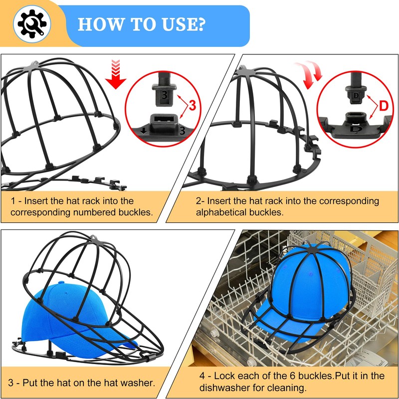 Eiito Hat Washer for Washing Machine - Cleaner for Baseball