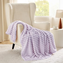 Bedsure Lavender Fog Fleece Blanket for Couch - Super Soft Cozy Blankets for Women, Cute Small Throws for Girls, 50x60 Inches