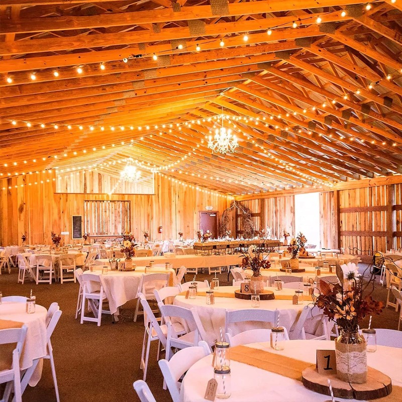 GLUROO 60Ft G40 Led String Lights Waterproof Energy Efficient For