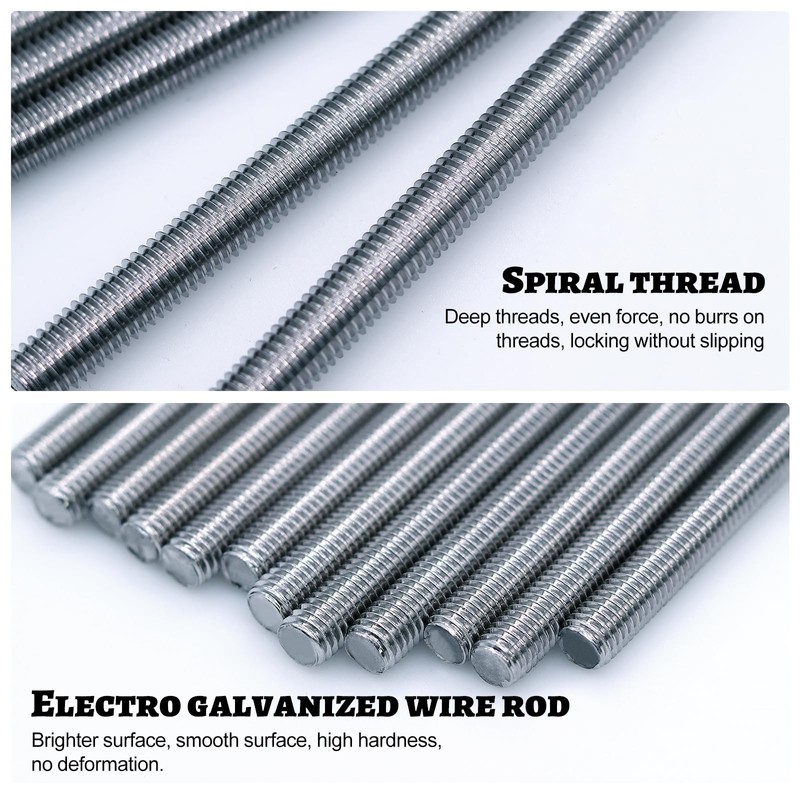 AIMEKE Pack of 6 M8 Threaded Rods, 300 mm Threaded