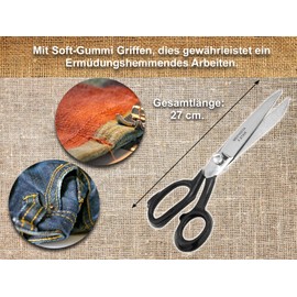 InstrumenteNrw Deutschland Schneiderschere Premium mit Gummierten Super Soft Griffen (10 Zoll)