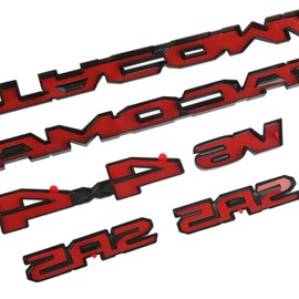 Emblem Overlays 6Pcs Compatible with Tacoma 2024-2025 ABS Plastic Badge Emblems Overlay 0411 with Strong Adhesive Matte Black