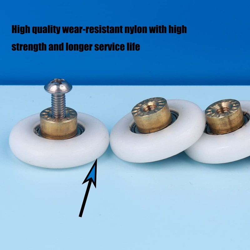 LWCUSNJ 6 pcs Shower Door Rollers Wheels, Bathroom Glass Door