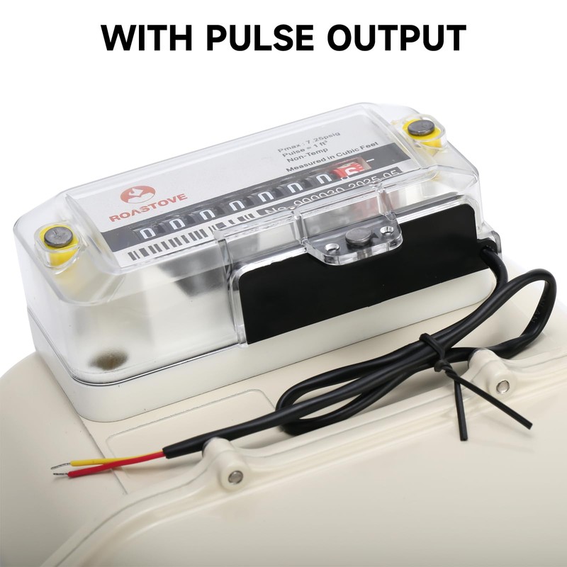 Roastove Gas Meter,Propane Natural Gas SUBMETER,with 3/4" Thread and Pulse