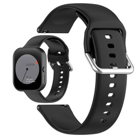 AWADUO Compatible with CMF Watch Pro(D395) Replacement Band, 22mm Silicone Wrist Strap Bracelet Soft And Durable with Quick Release Smartwatch Accessories(Black)