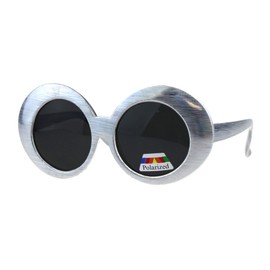PASTL Polarized Lens Girl's Fashion Sunglasses Oversized Thick Round Shades Silver
