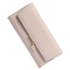 FALAN MULE Women's Purse in Long Format, Large Wallet for Women, PU Leather with 9 Card Slots, Long Purse, Women's Purse Large with Zip, Coin Compartment and Many Compartments, Clutch Bag, pink