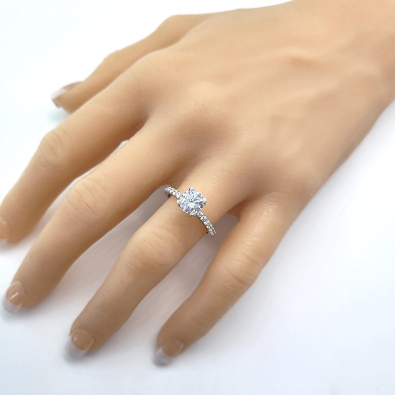 NANA Jewels Sterling Silver 7.5mm (1.5ct) Round Cut Zirconia Solitaire