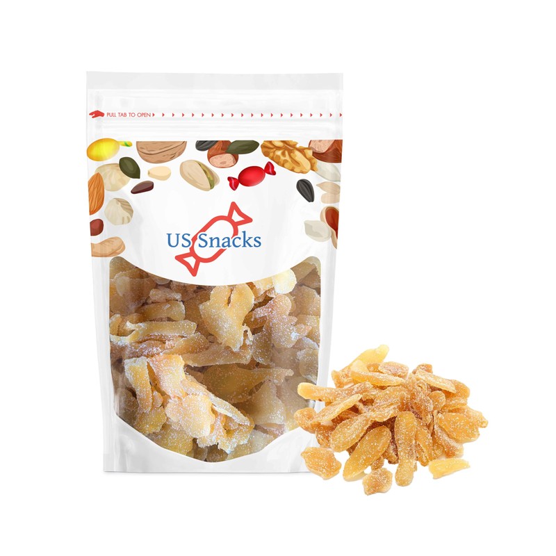 US Snacks - Dried Crystallized Ginger Slices in Resealable Bag