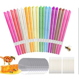 20Pcs Ear Wax Cleaning Set Available in Classic Colors and Fragrances, Includes Cotton Swabs,Candle Drip Protector, Beeswax