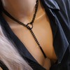 Black Long Necklaces for Women Gothic Stainless Steel Slip Chain