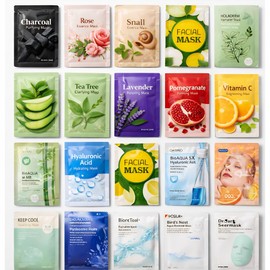 Pack de 20 Piezas Mascarillas Hidratantes con Extractos Naturales – Skincare Coreano K-Beauty para Cuidado del Rostro