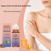 2PC Organic Castor Oil Roll-On with Rose Quartz,100% Pure Cold-Pressed