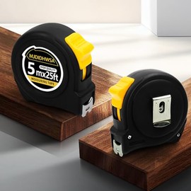 MJDIDHWSA Retractable Tape Measure – 5m / 16ft, Fractional Scale, Durable Electroplated Stainless Steel, Ideal for Crafts, Kids, and Precision Measurements