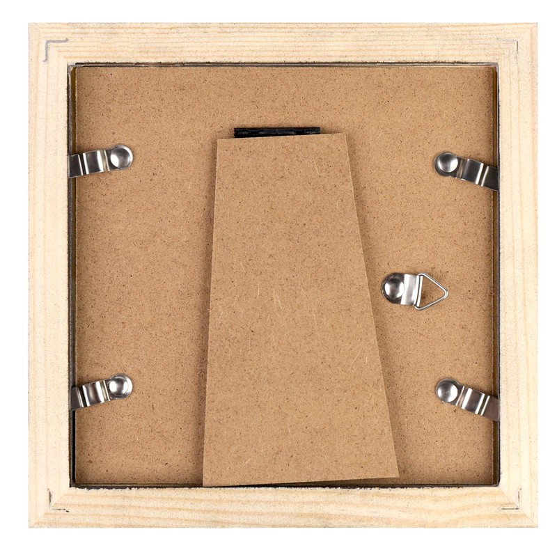 5x5 Black Picture Frames Square Classic Natural Wood 6 Pack