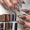 Leopard Print Nail Foils Transfer Stickers 10Pcs Leopard Snake Print