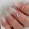 Giyehehi 24 Press-On Ombre False Nails, Medium Almond Shape, with
