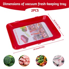 2 PCS Food Preservation Trays, Reusable Food Preserving Tray, Stackable Food Trays, Reusable Creative Fresh Tray Storage for Food Preservation