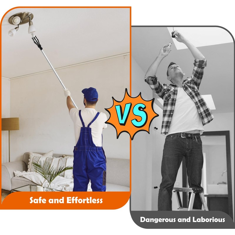 Zhaoyao 12 FT High Ceiling Light Bulb Changer with Pole,