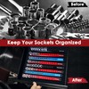 PINOZE 1/4" Magnetic Socket Holder Organizer - Aluminum Alloy Socket