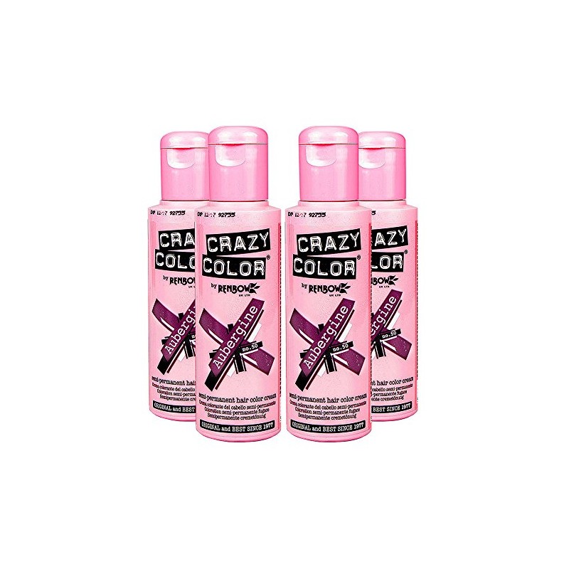 Semi-Permanent Hair Colour Cream Dye Crazy Colour Renbow 4 x