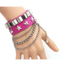 TQZQ Fairy Grunge Bracelet for Women Star Bracelets Aesthetic Bracelets Fairycore Jewelry Fairy Grunge Accessories (Rose red)