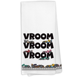 KTYHD Drag Racing Gifts Kitchen Towels, Racer Gifts Dish Towels for Kitchen, Vroom Race Cars Decorative Hand Towels for Bathroom, Race Car Gift for Men Boys
