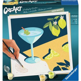 Ravensburger CreArt 25561 Mocktail Lemon Paint by Numbers Adults, DIY Painting Set with Brush and Acrylic Paints, Gift for Women and Men, Painting for Adults