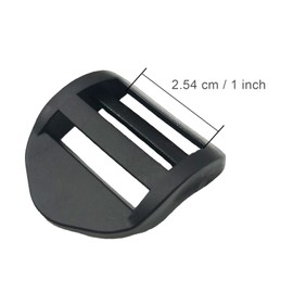 JEESHAN 6PCS 25mm Ladder Lock Slider Buckle Plastic Ladder Buckles One-Side Adjustable Adjuster for Backpack Straps Webbing Strap Black