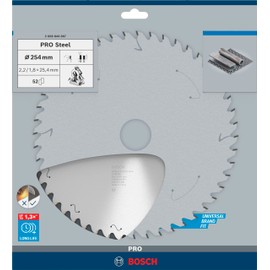 Bosch 1 x PRO Steel Circular Saw Blades for Wired Mitre Saws (for Steel, Diameter mm, Professional Accessories Mitre Saw)