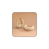 Pearl Earrings for Women, Trendy Pearl Gold Plated Chunky Hoop