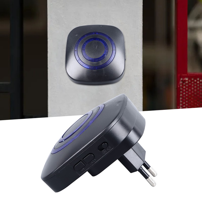 Motion Sensor Doorbell Black 38 Ringtones Wireless Door Entry Welcome