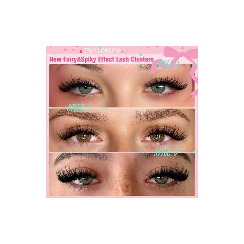 TNFVLONEINS Lash Clusters Wispy Eyelash Clusters Spiky Individual Lashes Clusters