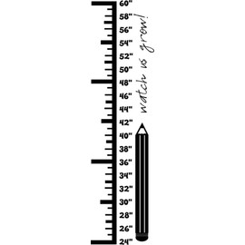 Design With Vinyl Design With Vinyl Wall Decal Pencil Growth Chart Motivational Wall Decal for Boys Girls Bedroom - Size: 18 Inch X 7 Inch