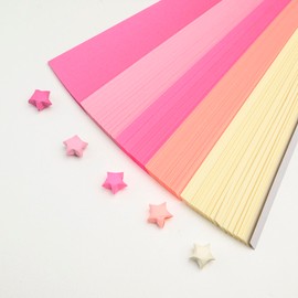 DIAO79NI 540 Sheets Star Origami Paper Assortment Color Star Paper Strip Origami Stars Paper Solid Color Lucky Star Decoration Paper Strips DIY Hand Art Crafts (Red Gradient)
