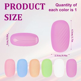 Larrel 6 Pcs Silicone Toothbrush Covers, Portable Toothbrush Cap Tooth Brush Case Brush Storage Head Cover Tooth Brush Protector for Household Travel Bathroom Gym Camping (Mixed Colors)