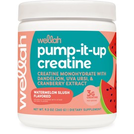 Wellah Pump-It-Up Creatine (50 Servings, Watermelon Slush) - Creatine Monohydrate with Dandelion, Uva Ursi, & Cranberry Extract