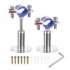 sourcing map 2Pcs Stainless Steel Pipe Supports Wall Mount Ceiling