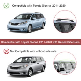 KINGGERI Lockable 220Lbs Roof Rack Cross Bars Compatible with Toyota Sienna 2011-2020 (with Raised Side Rails)，Anti-Theft Aluminum Roof Rails Crossbars Rooftop Cargo Basket Carrier Bag Luggage Rails