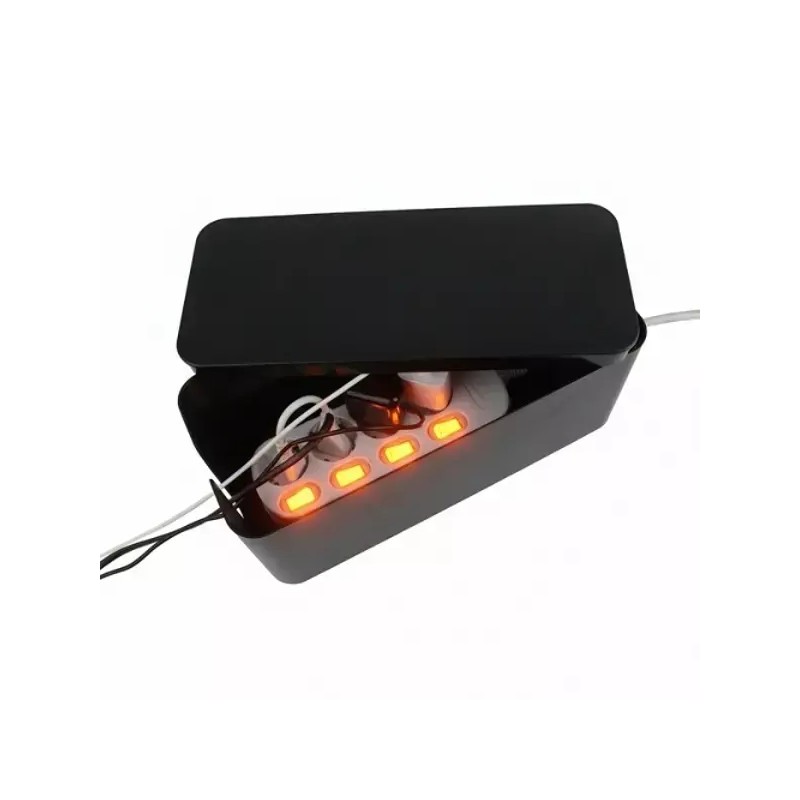 멀티탭 다용도 전선정리함 블랙 중형 Multi-Purpose Cord Organizer Black Medium