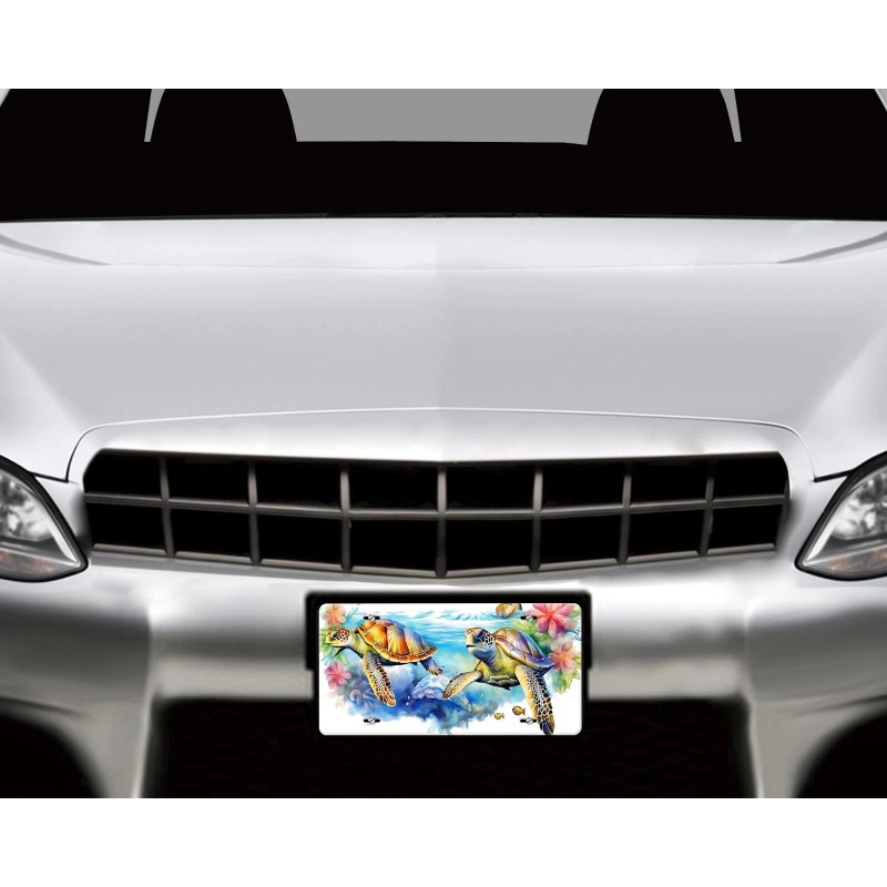 Twisted R Design Tropical Sea Turtles Front License Plate Car