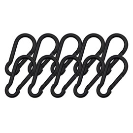 10 PCS Black Carabiner Clip Spring Snap Hook, 1.57 Inch Heavy Duty Mini Carabiners Clips, Small Keychain Mountaineering Buckle for Outdoor Camping, Hiking Travel, Swing Set, Hammock and Fishing
