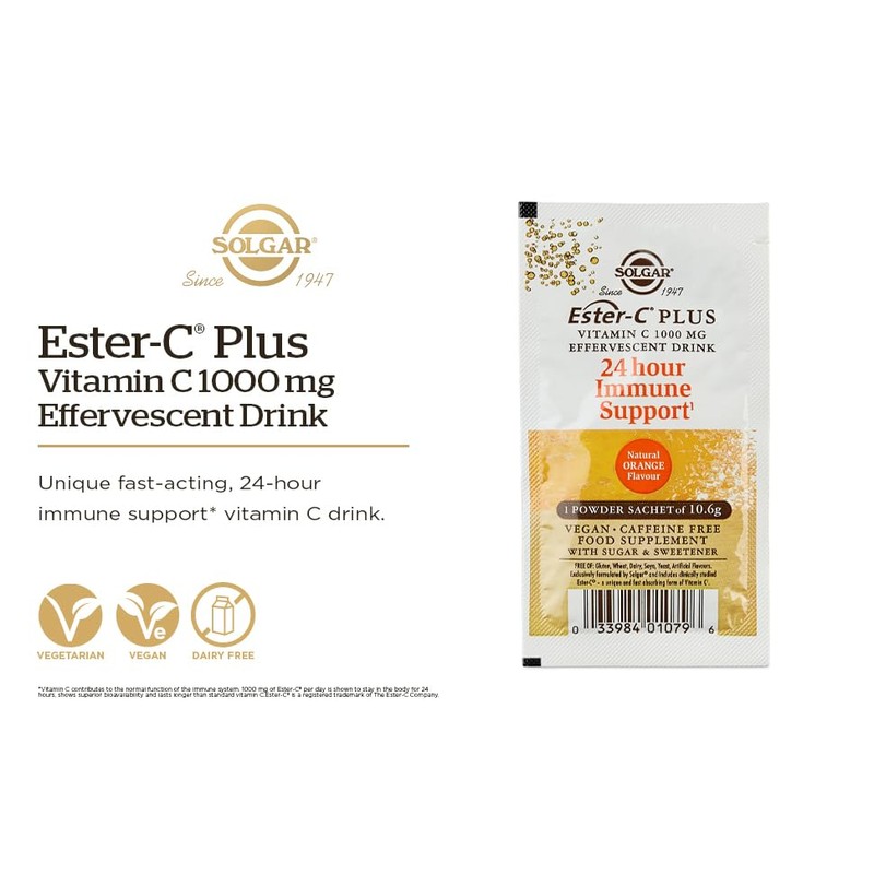 Solgar® Ester-C® Plus Effervescent - 21 x Sachets - Recharge