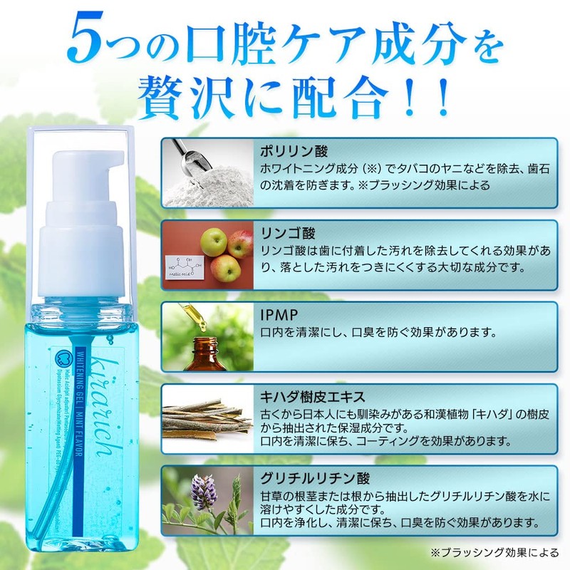 Kirarich Toothpaste Whitening Gel Gum Massage Breath Care 1.8 oz