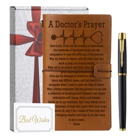 Doctor Gifts for Women Men Thank You Gifts for Doctor Leather Journal Notebook Refillable Travel Journal Diary Sketch Book Writing Journals with Pen Gifts for Doctors, Doctor Prayer
