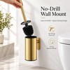 Gold Wall-Mounted Toilet Brush Set – No-Drill Stainless Steel Bathroom